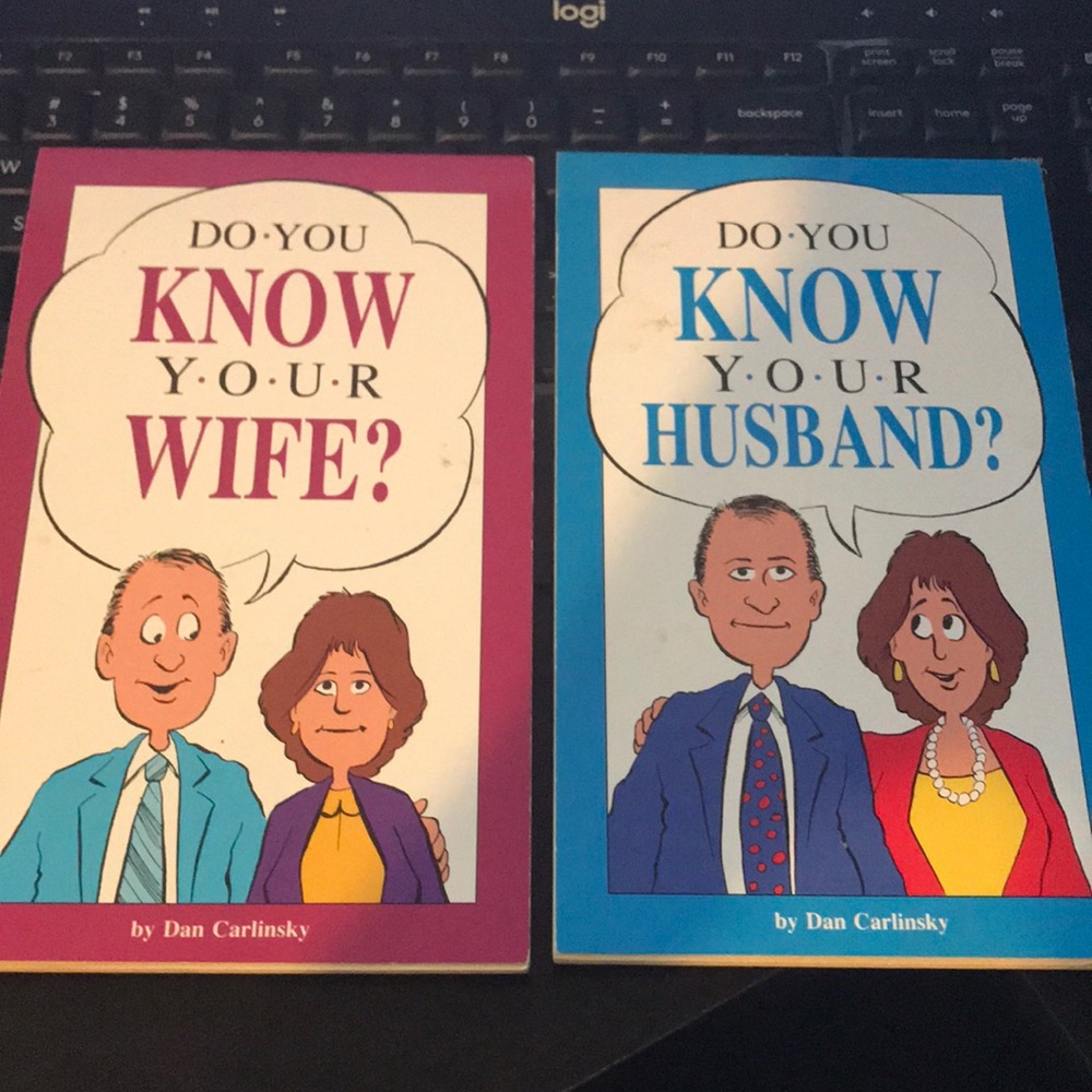 2 funny quiz books for wife & husband unused